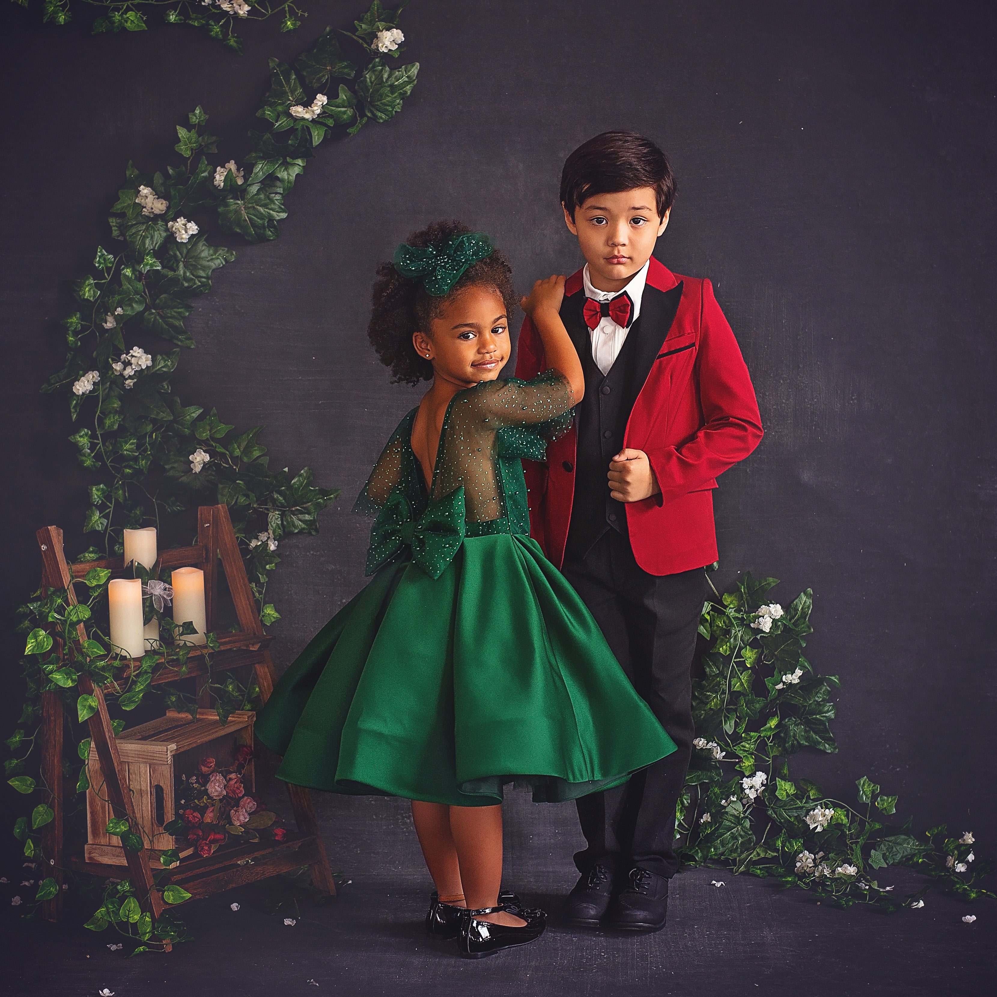 christmas dresses green Christmas Green Dress| Girls Christmas Dress| Matching sibling sets for Christmas Miss Ayana Rose