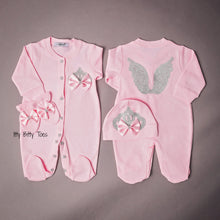 Angel Wings Jewels Set (Solid Pink) - Newborn Set - Itty Bitty Toes