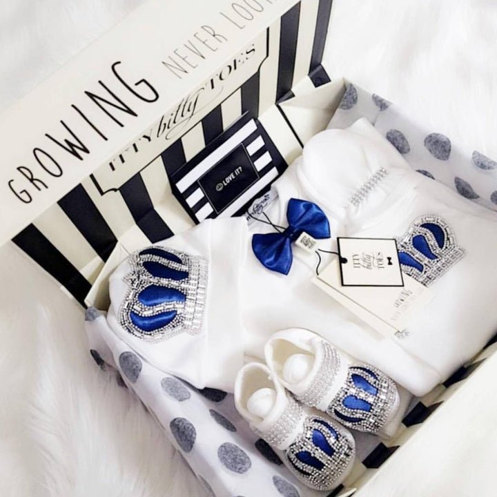 Angel Wings Jewels Set (Royal Blue) - Newborn Set - Itty Bitty Toes