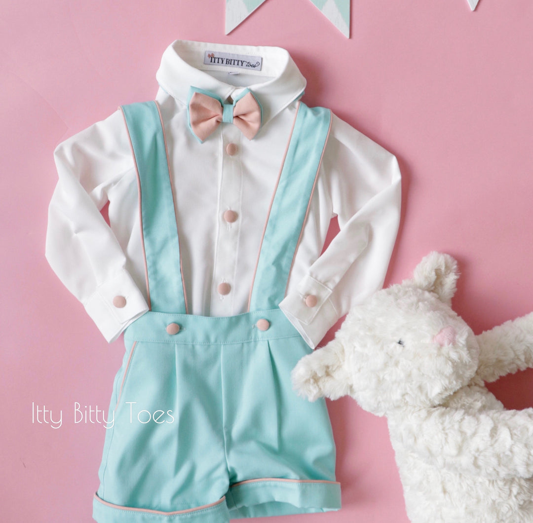 Charlie Shorts Set (Mint & Blush)