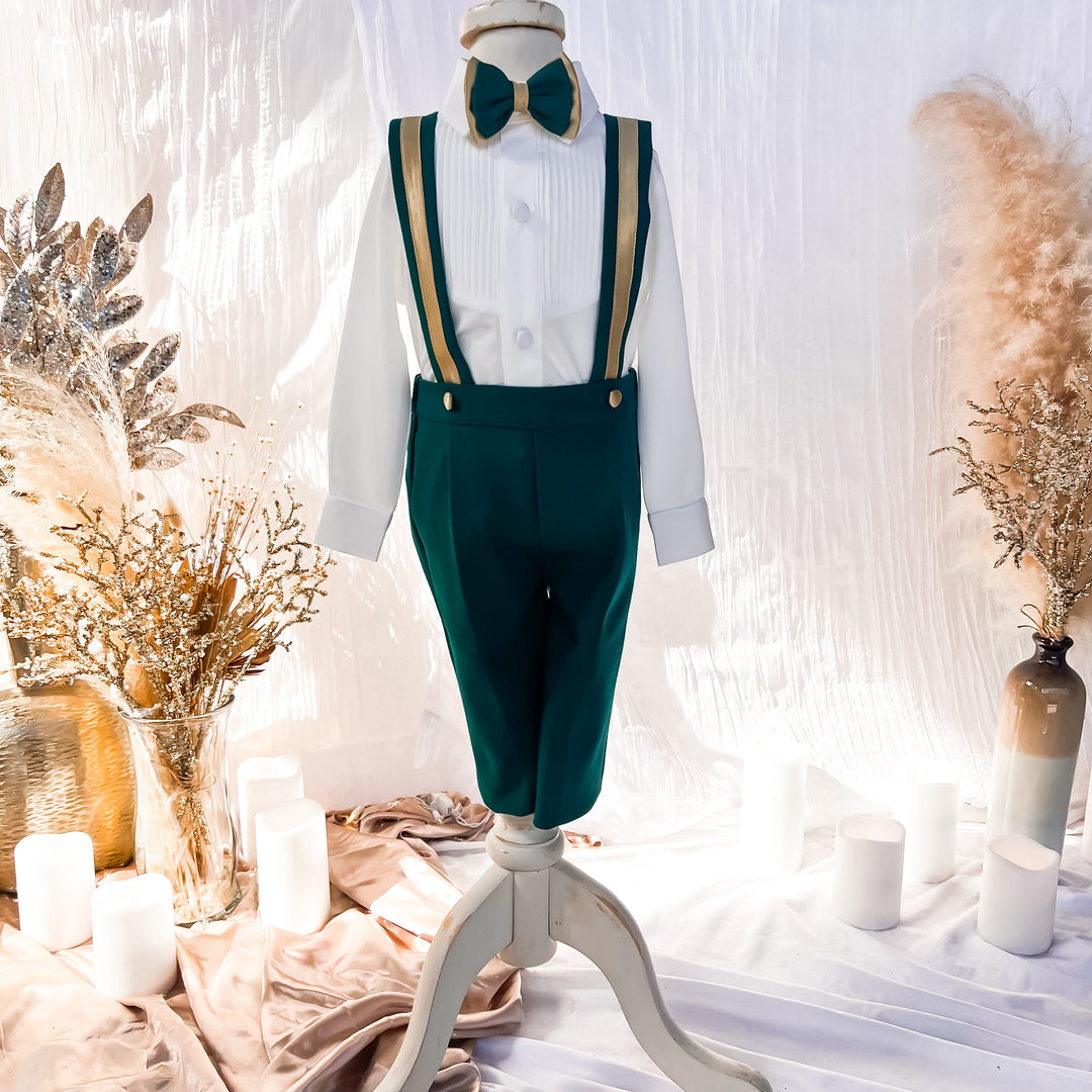 Christiano Suspender Set (Emerald & Gold)