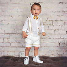 Charlie Shorts Set (White & Gold) - Couture - Itty Bitty Toes