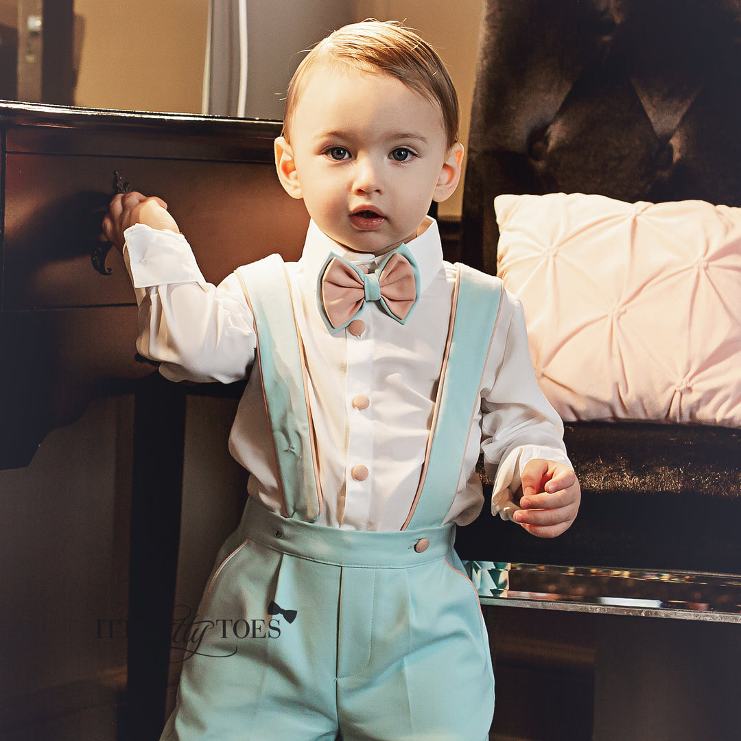 Charlie Shorts Set (Mint & Blush) - Couture - Itty Bitty Toes