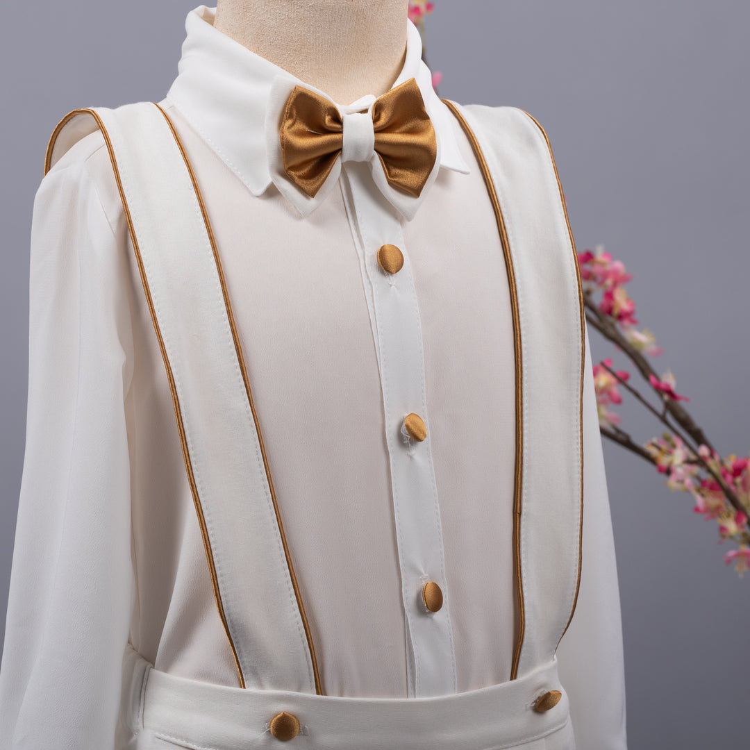 Charlie Shorts Set (White & Gold)