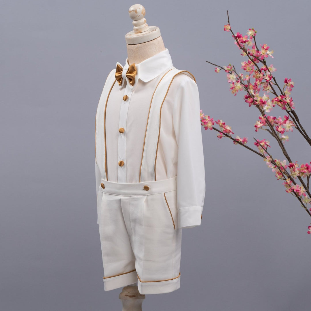 Charlie Shorts Set (White & Gold)