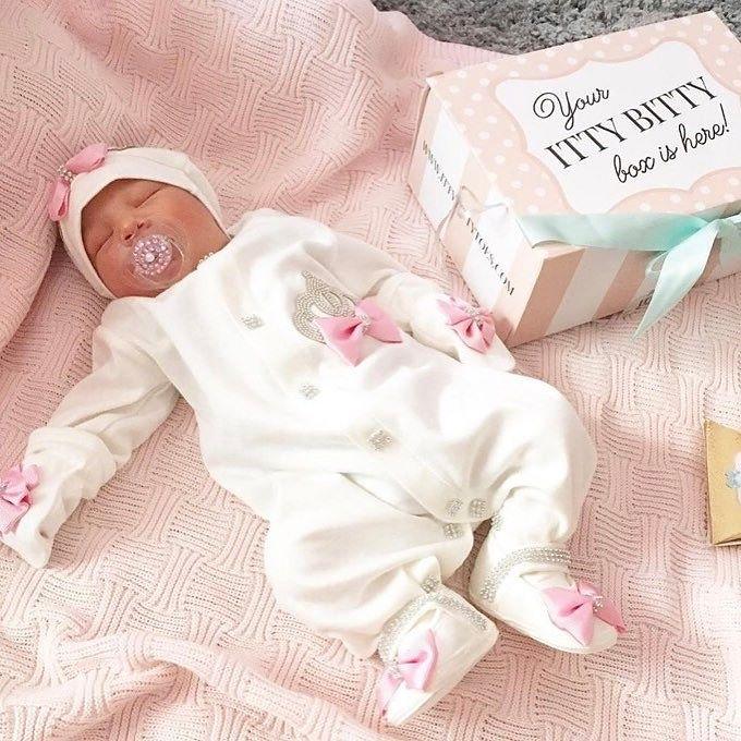 Crown Jewels Set (Pink) - Newborn Set - Itty Bitty Toes