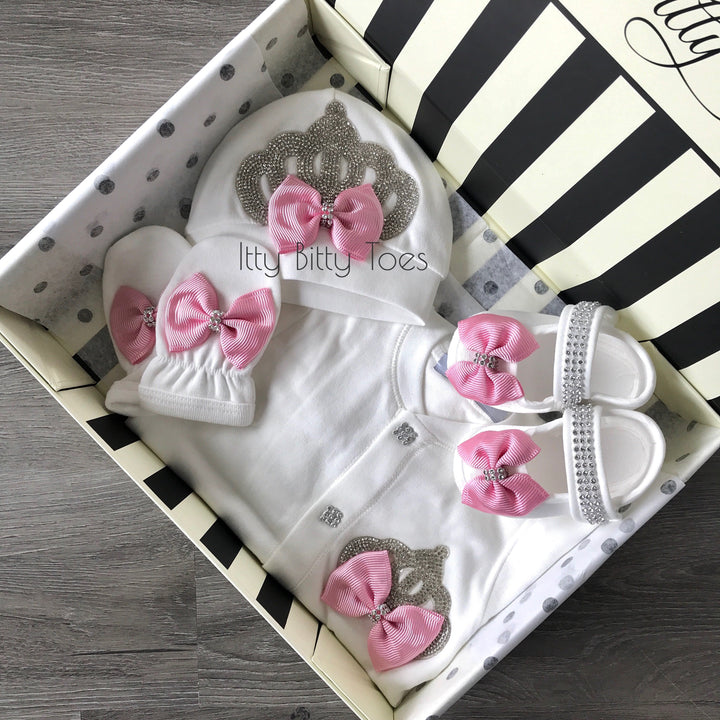 Crown Jewels Set (Pink) - Newborn Set - Itty Bitty Toes