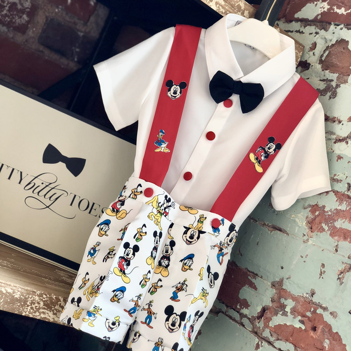 Mickey Mouse Inspired Suspenders Set Itty Bitty Toes