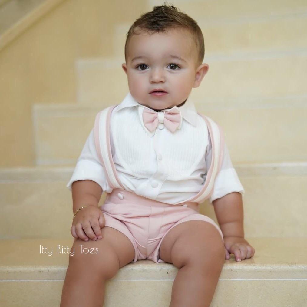 Charlie Shorts Set (Blush) - Couture - Itty Bitty Toes