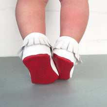 Red Bottom Moccs (White Bow) - Shoes - Itty Bitty Toes