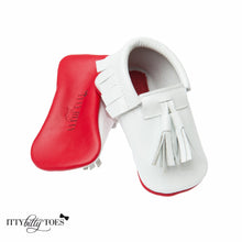 Red Bottom Moccs (White Tassels) - Shoes - Itty Bitty Toes