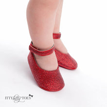 Red Sequin Ankle Strap Sandals - Shoes - Itty Bitty Toes