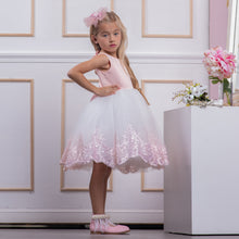 Princess Demi Dress (White & Blush)