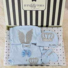 Angel Wings Jewels Set (Solid Blue) - Newborn Set - Itty Bitty Toes