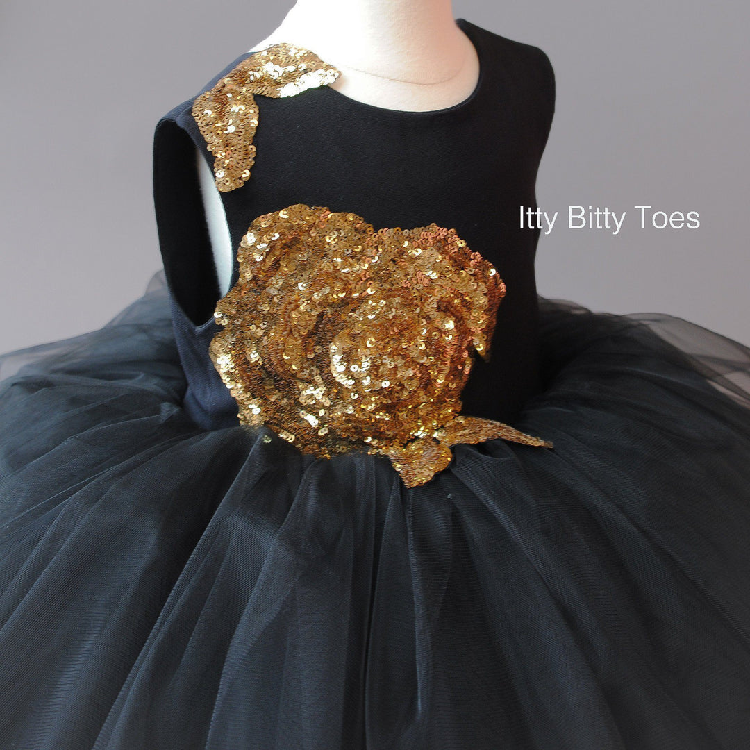 Sasha Dress (Black) - Couture - Itty Bitty Toes