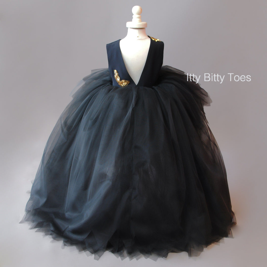 Sasha Dress (Black) - Couture - Itty Bitty Toes