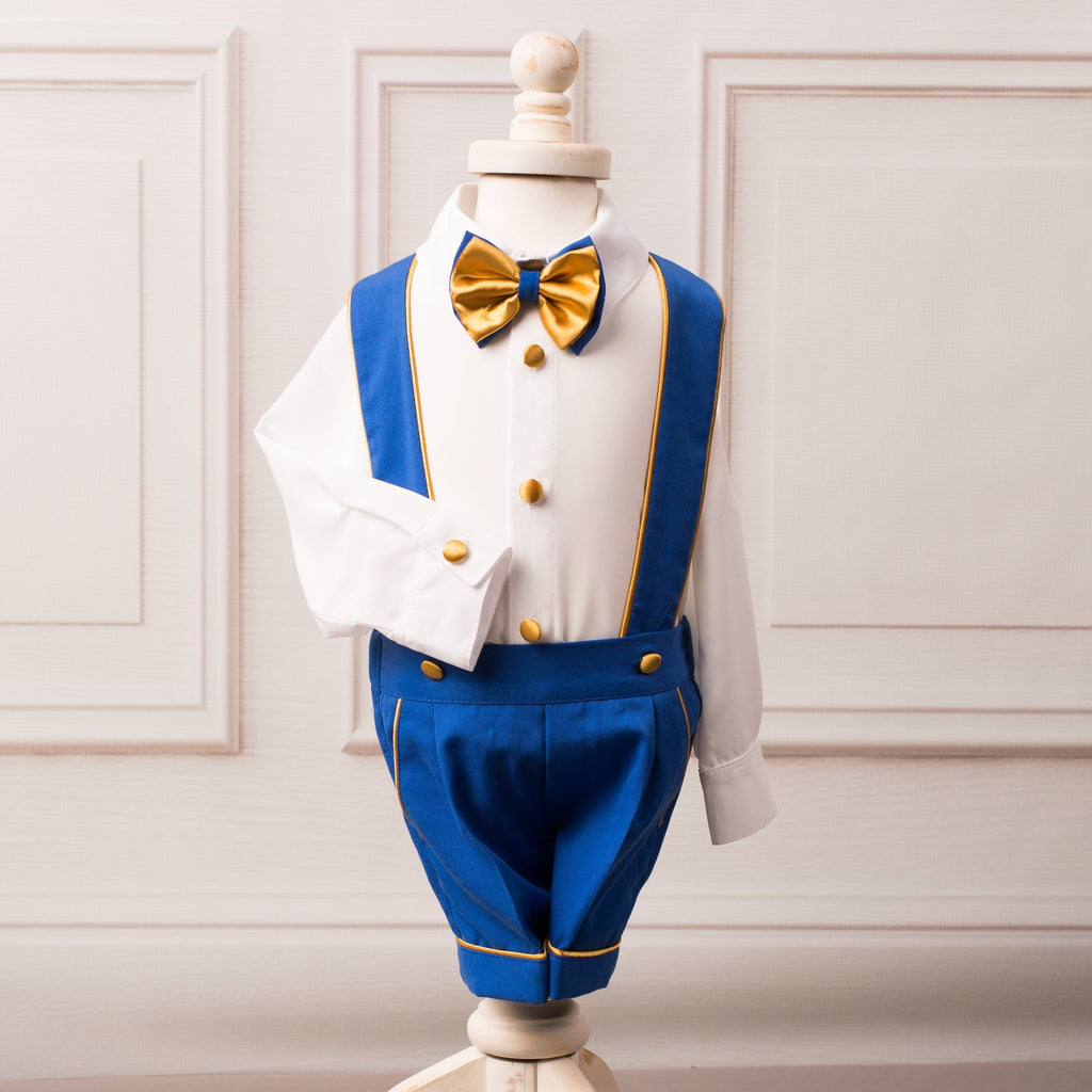 Mones Charlie Shorts Set (Royal Blue & Gold) 0-6 Months