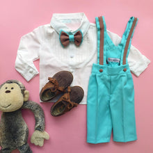 Christiano Suspenders Set (Mint & Brown) - Couture - Itty Bitty Toes