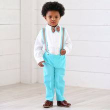 Christiano Suspenders Set (Mint & Brown) - Couture - Itty Bitty Toes