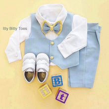 William Vest Set (Blue & Yellow) - Couture - Itty Bitty Toes