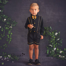 Charlie Shorts Set (Black & Gold) - Couture - Itty Bitty Toes