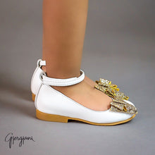 Alba 75 (White & Gold) - Shoes - Itty Bitty Toes