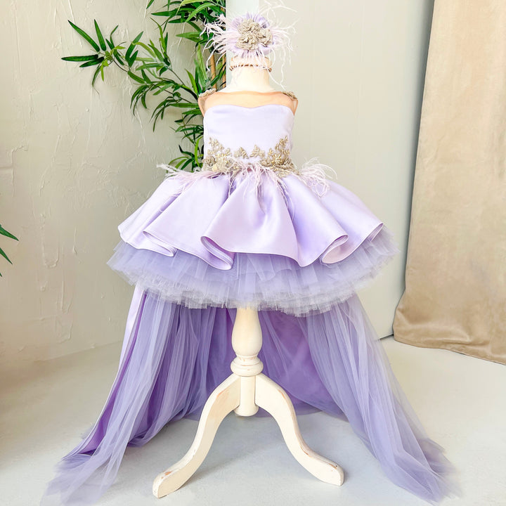 Hi Low Ivy Swan Dress (Purple)