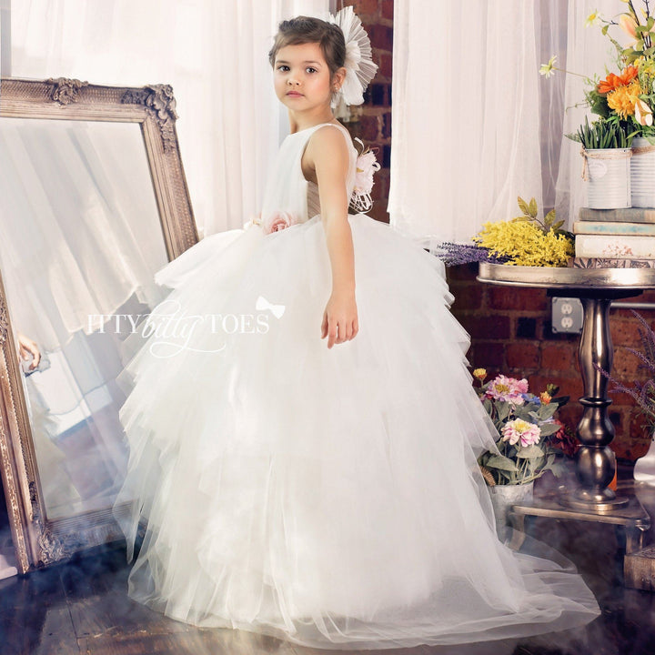 Victoria Gown (White) - Couture - Itty Bitty Toes