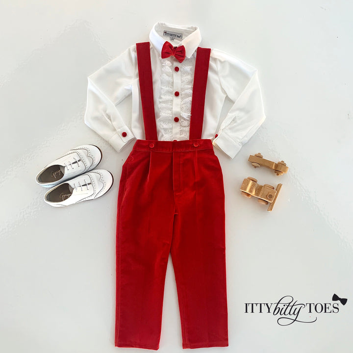 Connor Suspenders Set (Velvet Red)