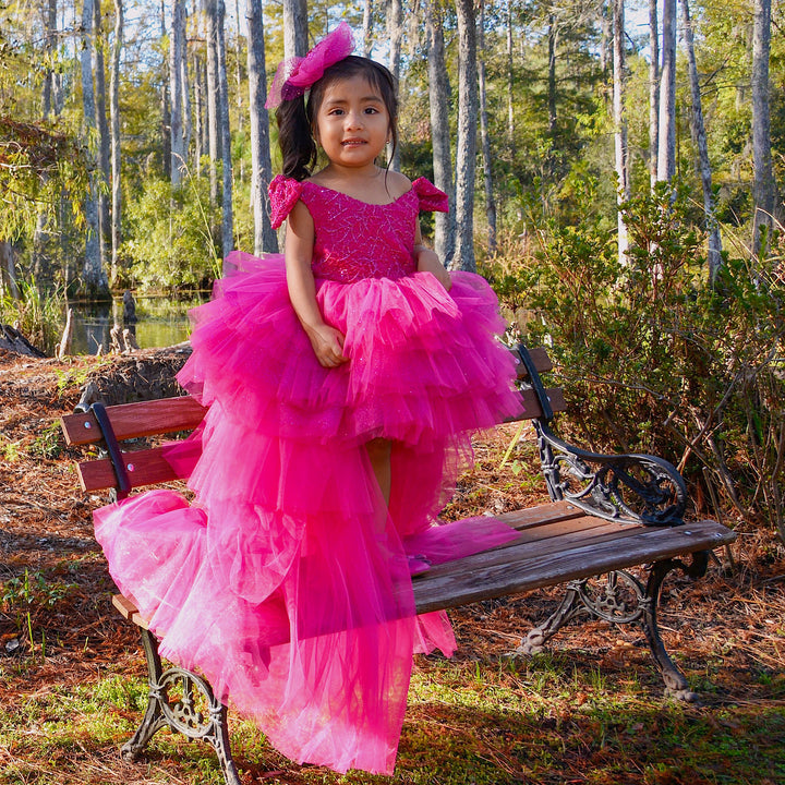 Kenzi Dress (Fuchsia Detachable Train)