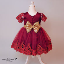 Princess Julia Dress (Burgundy) - Couture - Itty Bitty Toes