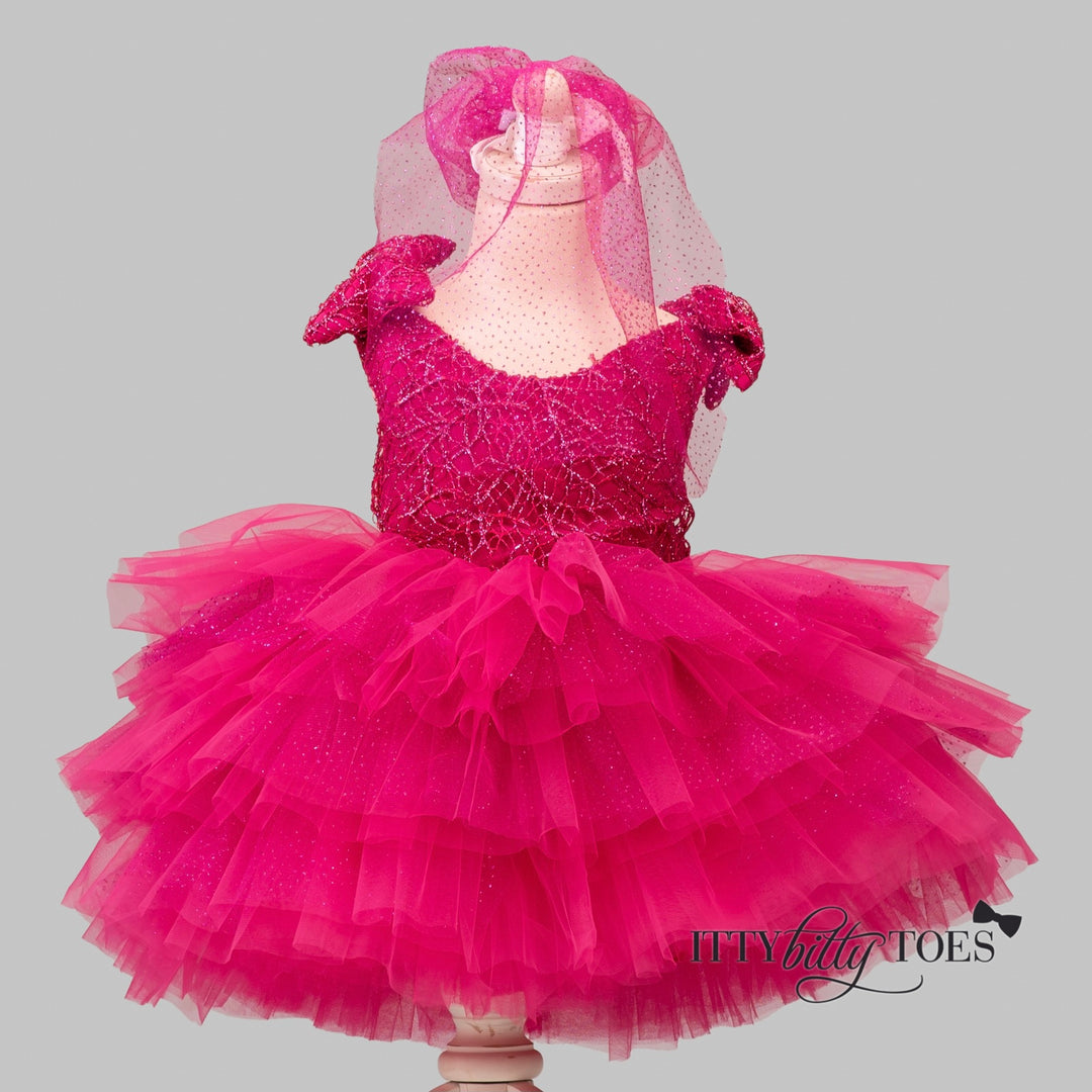 Kenzi Dress (Fuchsia Detachable Train)