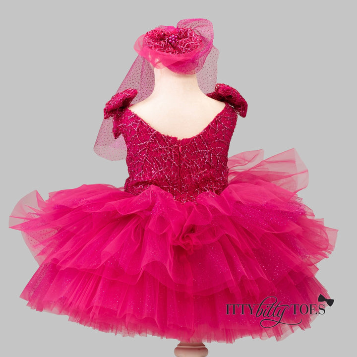 Kenzi Dress (Fuchsia Detachable Train)