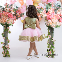 Megan Dress (Pink & Gold)