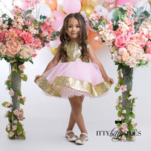 Megan Dress (Pink & Gold)