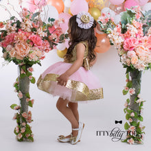 Megan Dress (Pink & Gold)