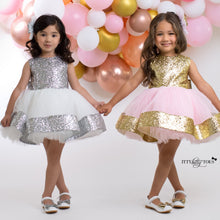 Megan Dress (Pink & Gold)