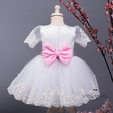 Princess Julia Dress [White & Pink]