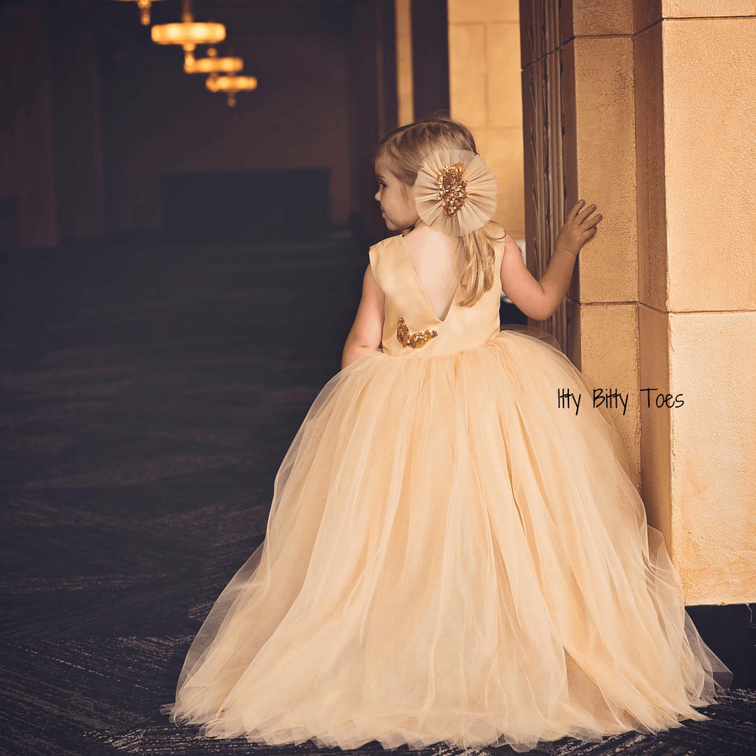 Sasha Dress (Champagne) - Couture - Itty Bitty Toes