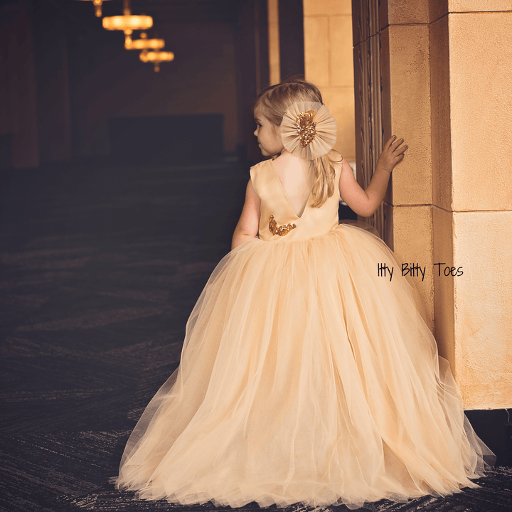 Sasha Dress (Champagne) - Couture - Itty Bitty Toes