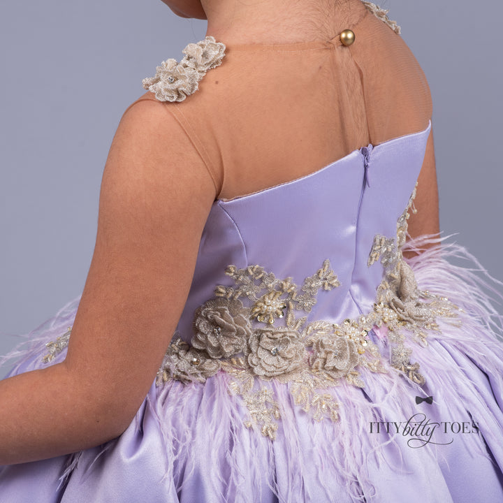 Hi Low Ivy Swan Dress (Purple)