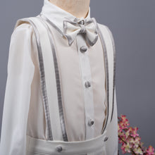 Christiano Suspender Set (White & Silver)