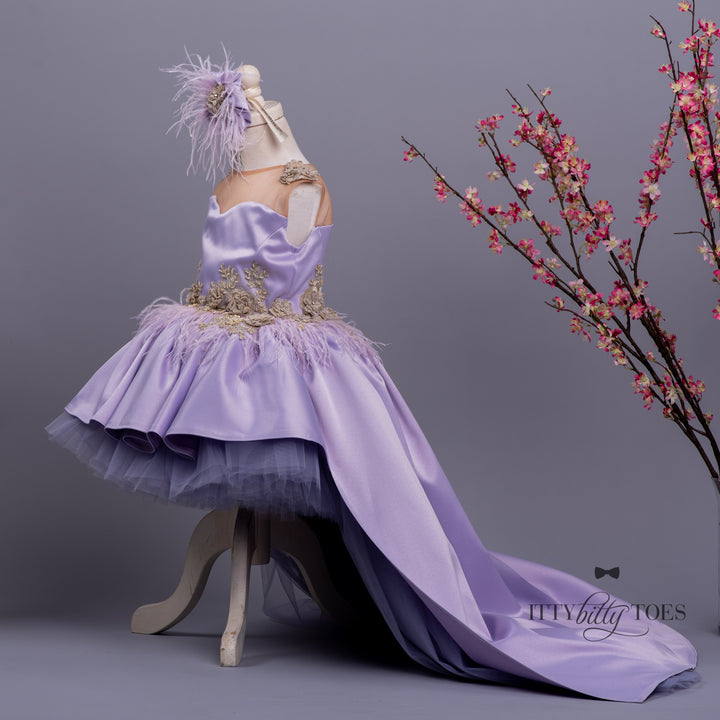 Hi Low Ivy Swan Dress (Purple)