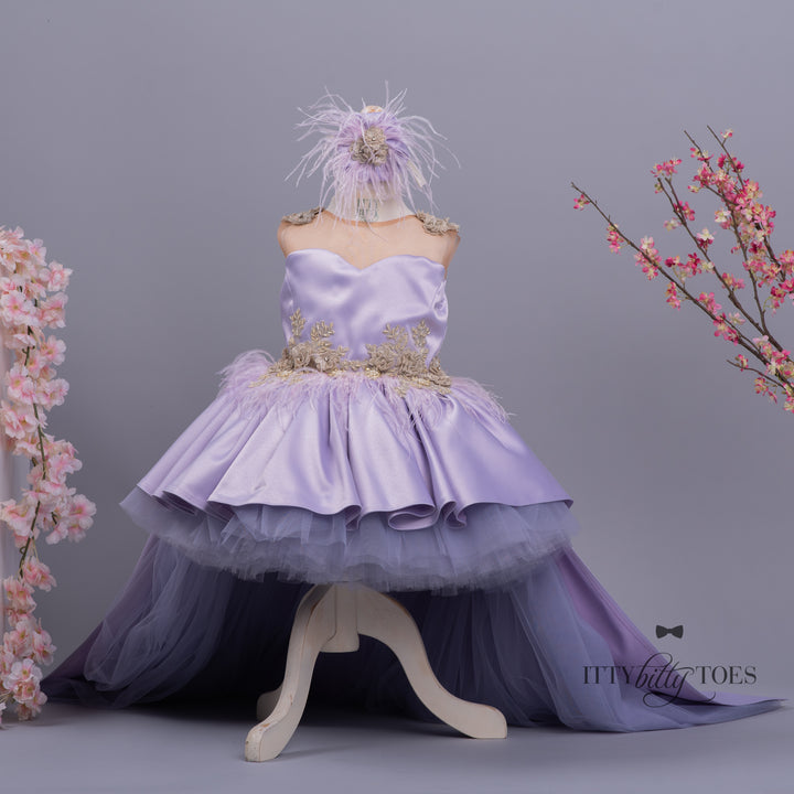Hi Low Ivy Swan Dress (Purple)
