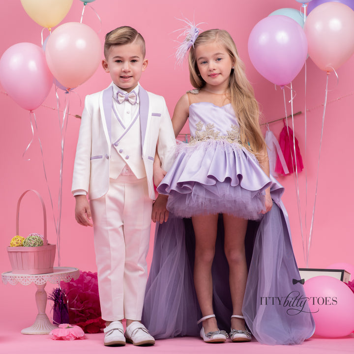 Hi Low Ivy Swan Dress (Purple)