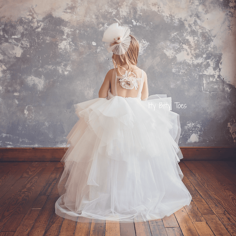 Victoria Gown (White) - Couture - Itty Bitty Toes