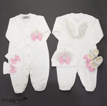 Angel Wings Jewels Set (Pink) - Newborn Set - Itty Bitty Toes