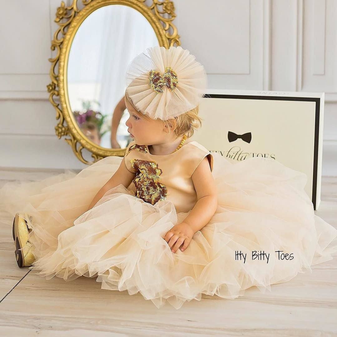 Sasha Dress (Champagne) - Couture - Itty Bitty Toes