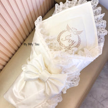 Angel Embroidered Bow Blanket - Newborn Set - Itty Bitty Toes