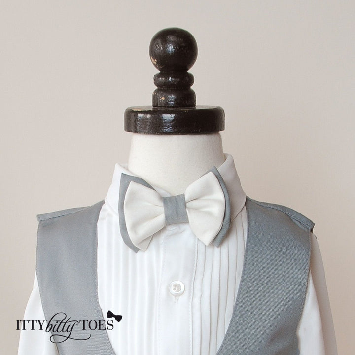 William Vest Set (Gray) - Itty Bitty Toes
 - 4
